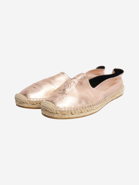 Pink metallic espadrille flats - size EU 40 (UK 7) alternate image