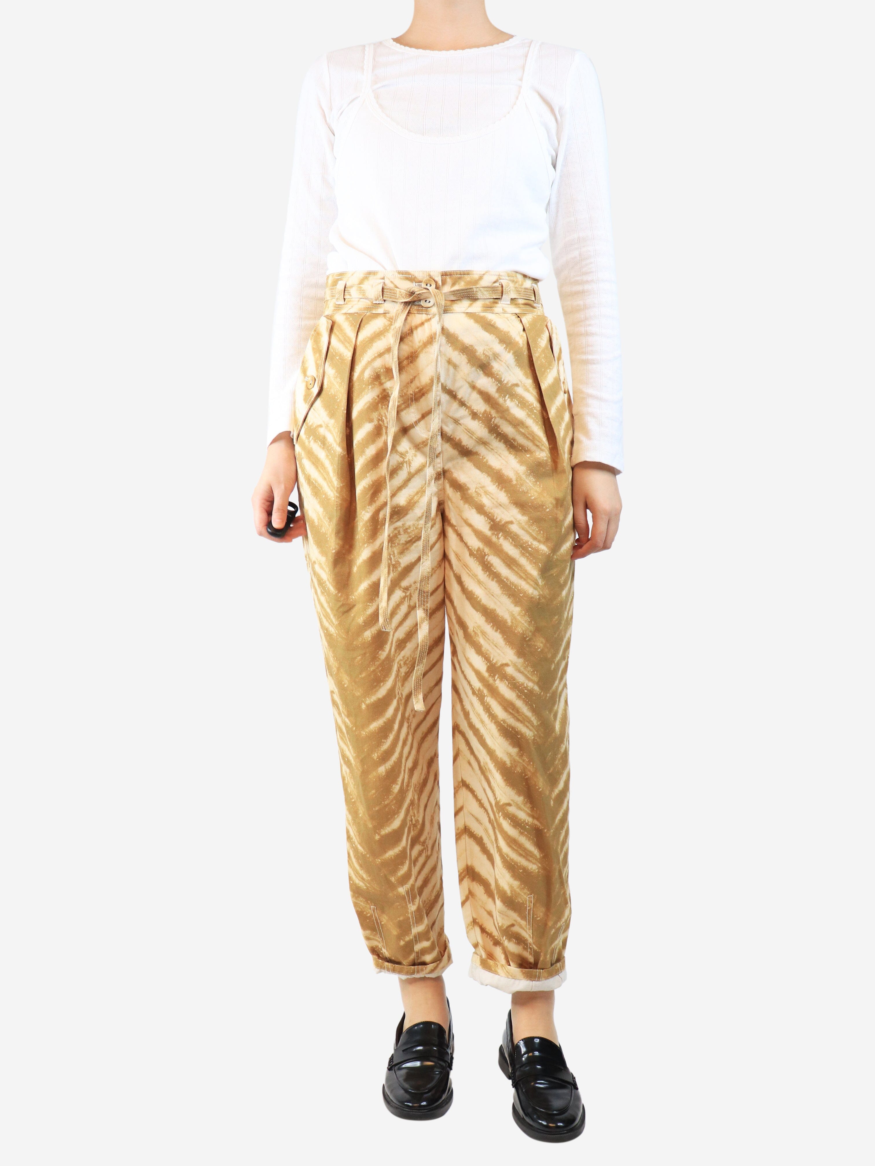 Brown animal print trousers - size UK 10 Trousers Ulla Johnson 