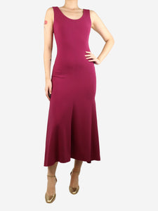 Stella McCartney Plum sleeveless midi dress - size UK 8