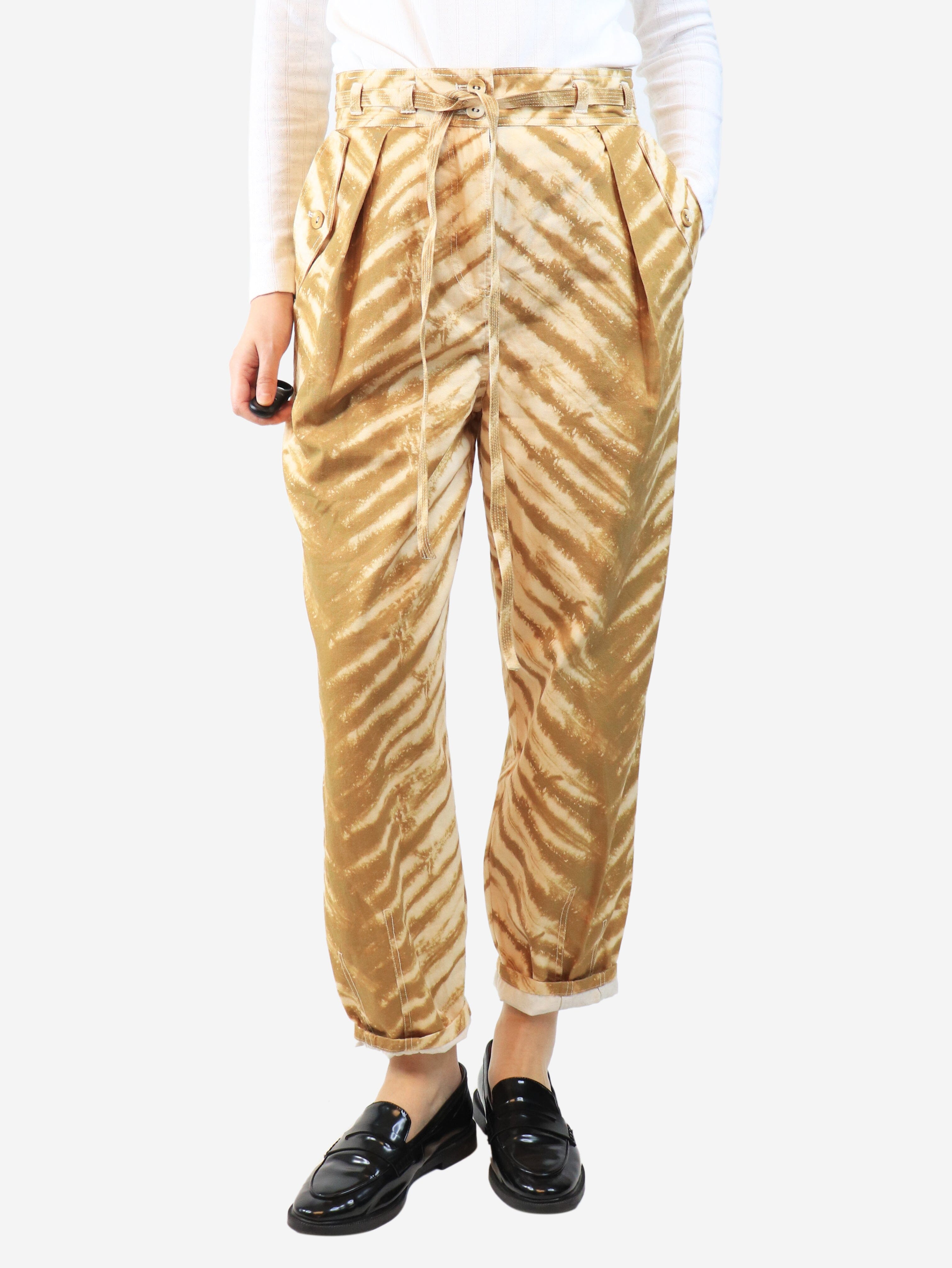 Brown animal print trousers - size UK 10 Trousers Ulla Johnson 