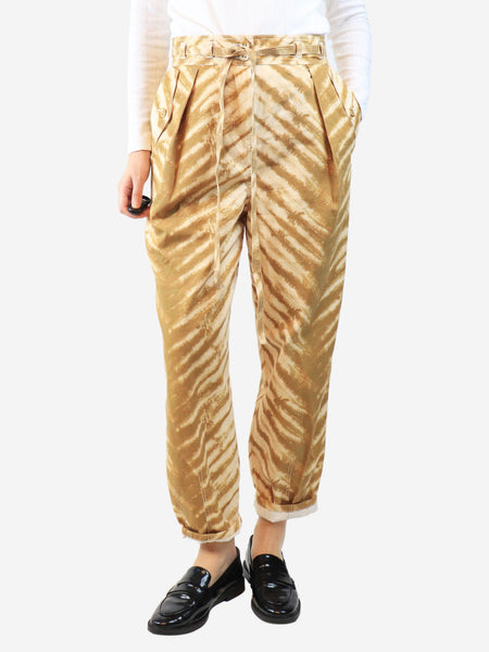 Brown animal print trousers - size UK 10 product image