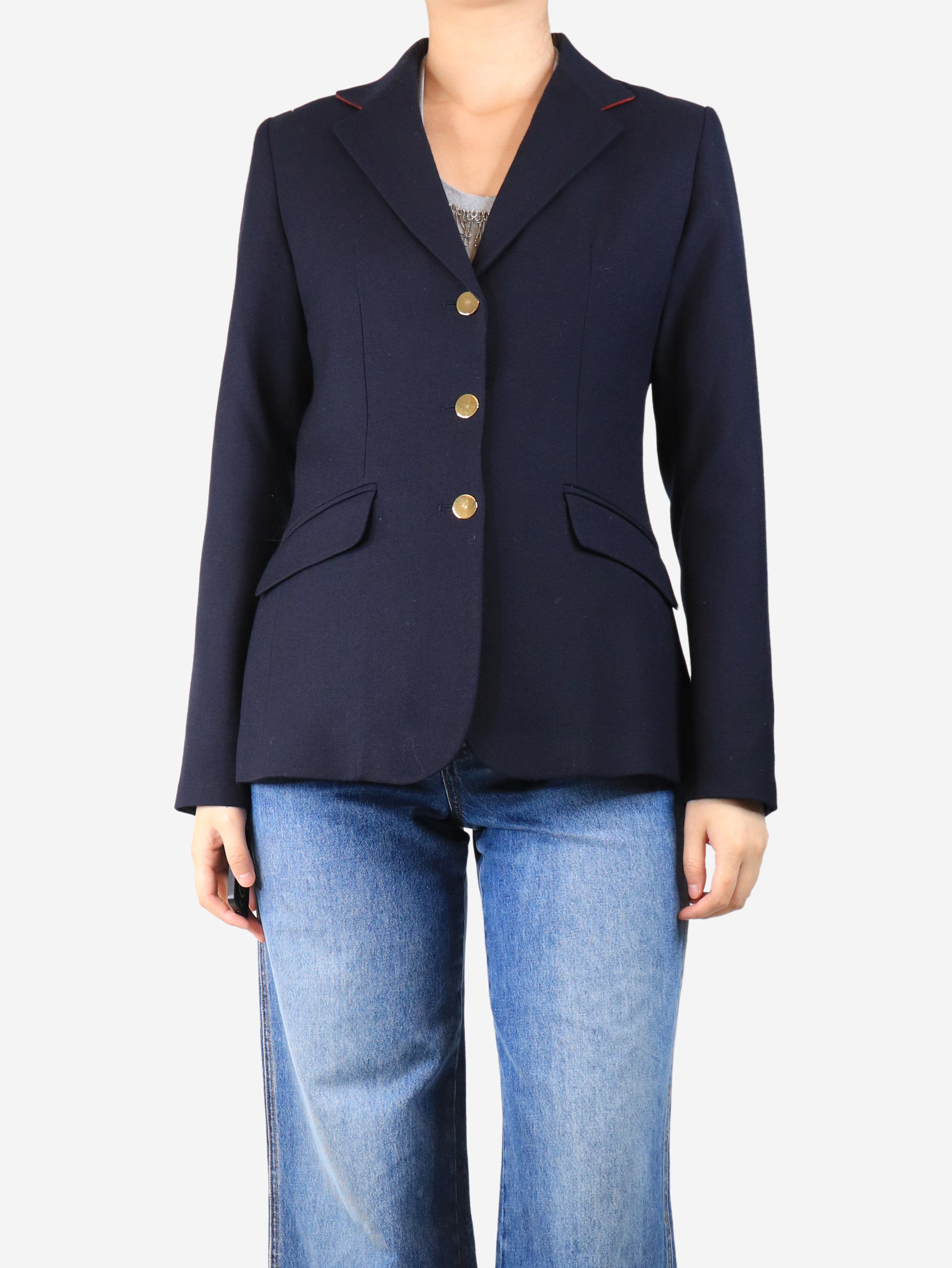 Navy blue wool jacket - size UK 10 Coats & Jackets Cordings 