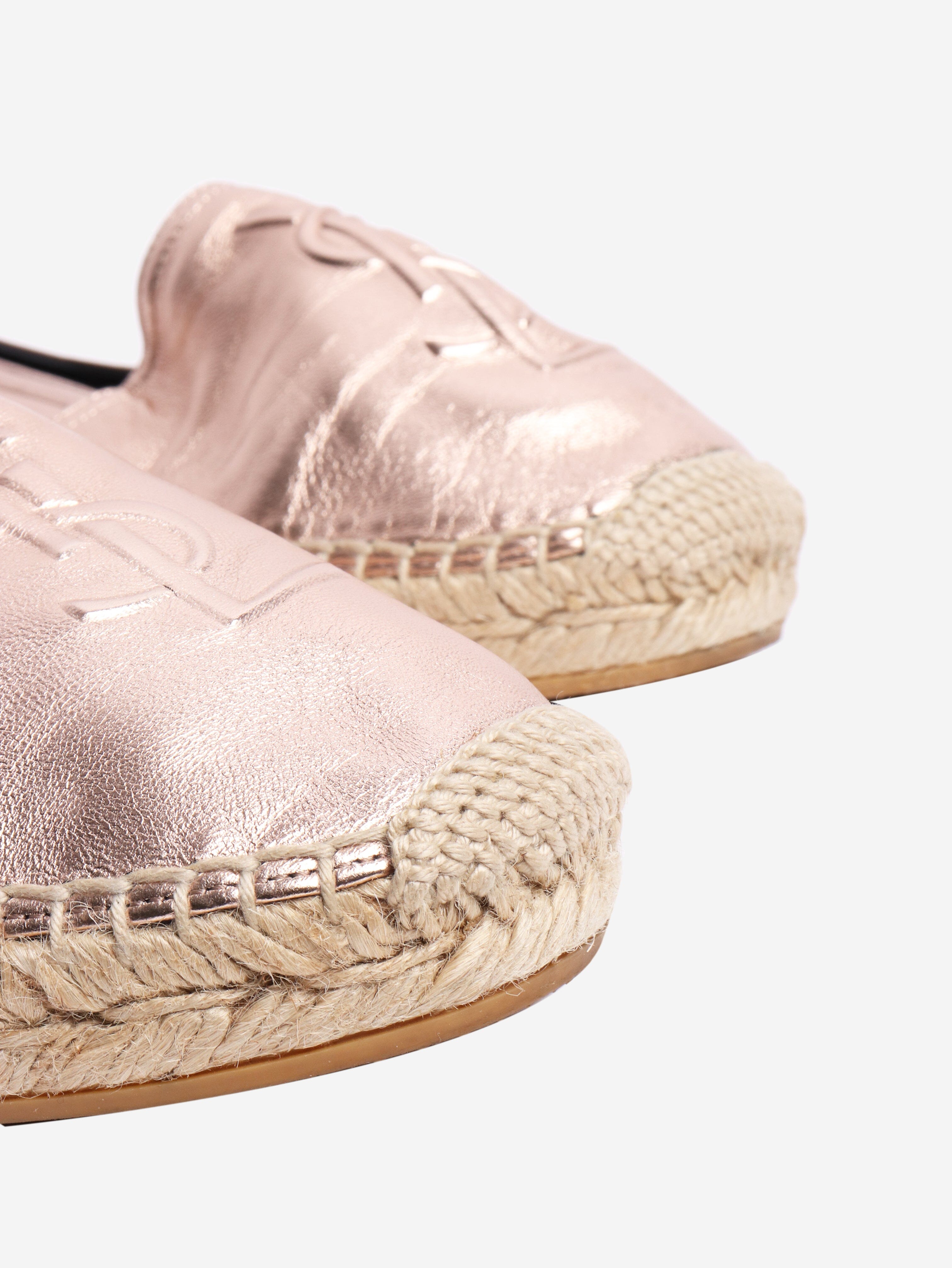 Pink metallic espadrille flats - size EU 40 (UK 7) Flat Shoes Saint Laurent 