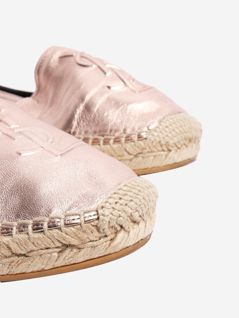 Pink metallic espadrille flats - size EU 40 (UK 7) Flat Shoes Saint Laurent 