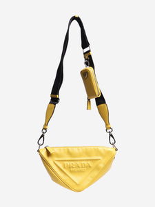 Prada Yellow Triangle leather bag