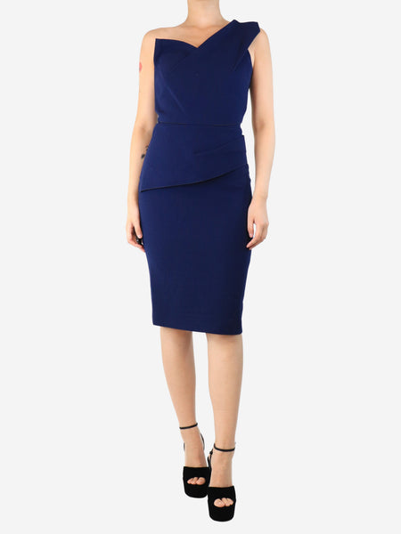 Navy blue midi dress - size UK 12 product image