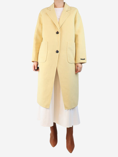 Yellow Vinky oversized wool-blend coat - size UK 10 Coats & Jackets Rino & Pelle 