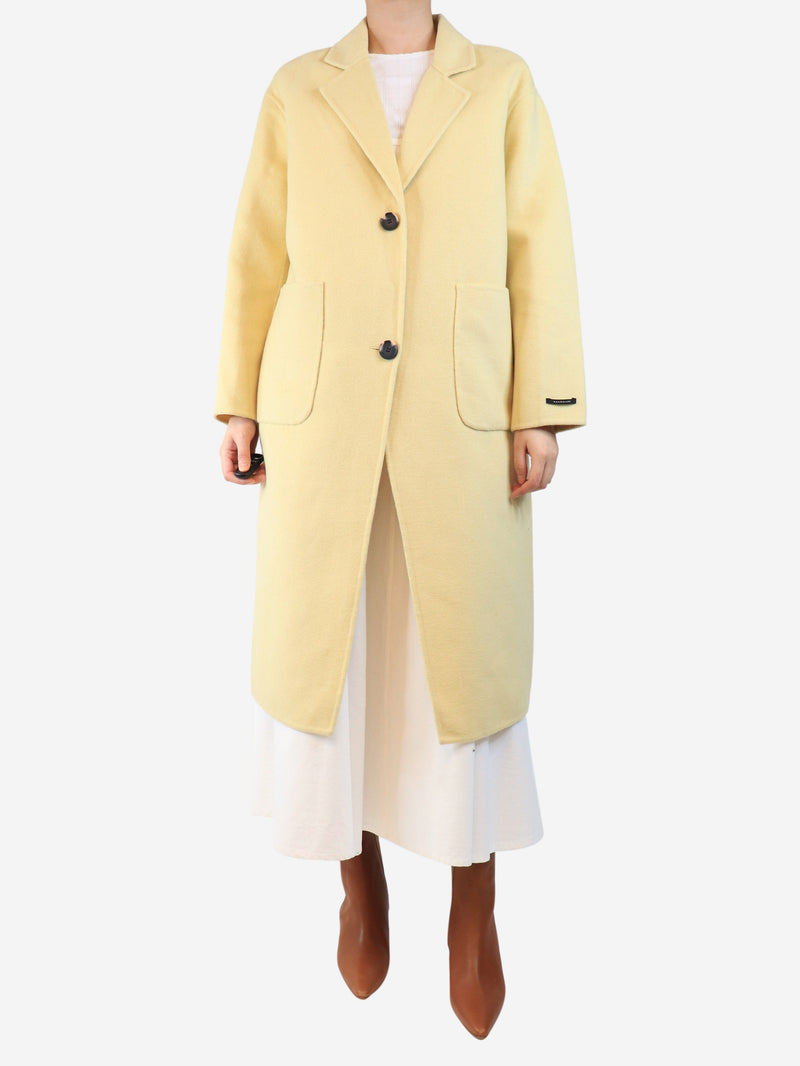 Yellow Vinky oversized wool-blend coat - size UK 10 Coats & Jackets Rino & Pelle 