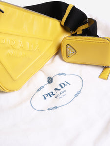 Prada Yellow Triangle leather bag