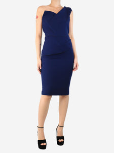 Roland Mouret Navy blue midi dress - size UK 12