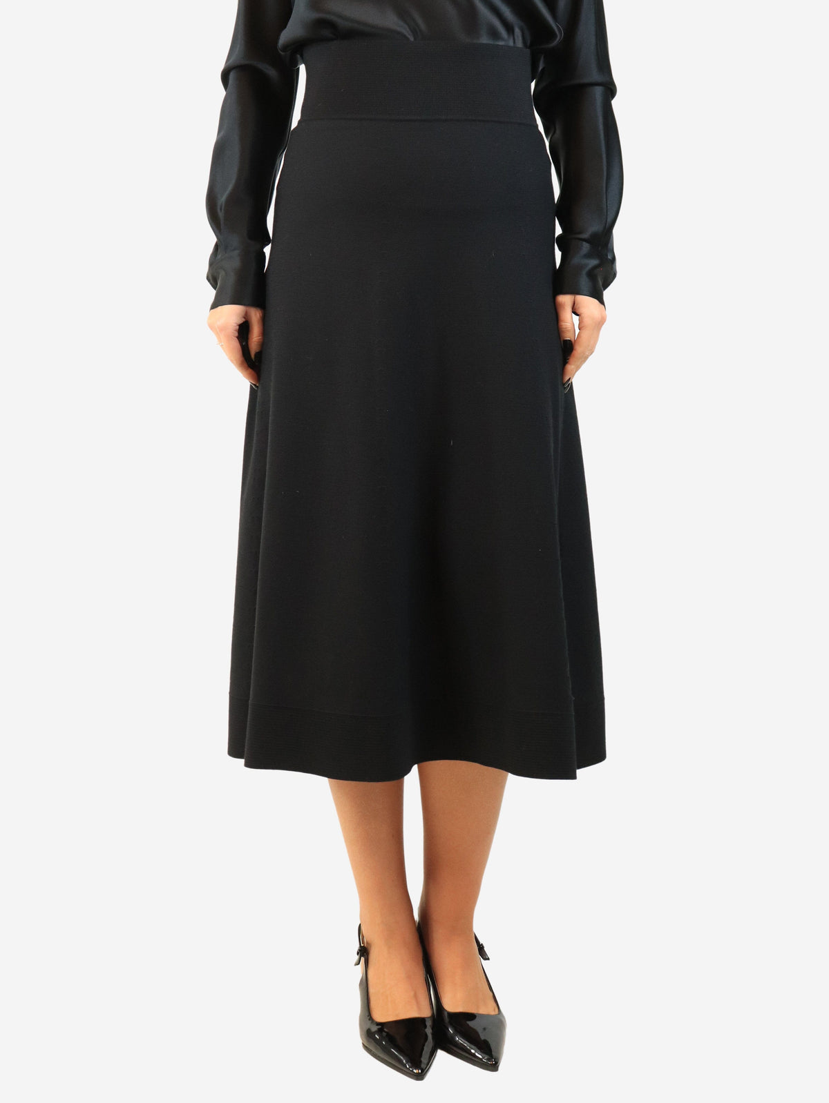 Black A-line midi skirt - size M Skirts Sonia Rykiel 