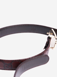 Gucci Brown Monogram belt with square buckle