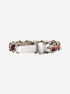 Gucci Red and navy chain belt