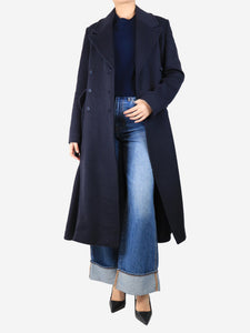 Gabriela Hearst Navy blue double-breasted cashmere coat - size UK 10
