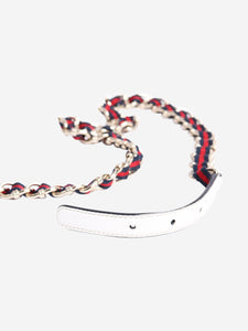 Gucci Red and navy chain belt