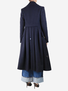 Gabriela Hearst Navy blue double-breasted cashmere coat - size UK 10