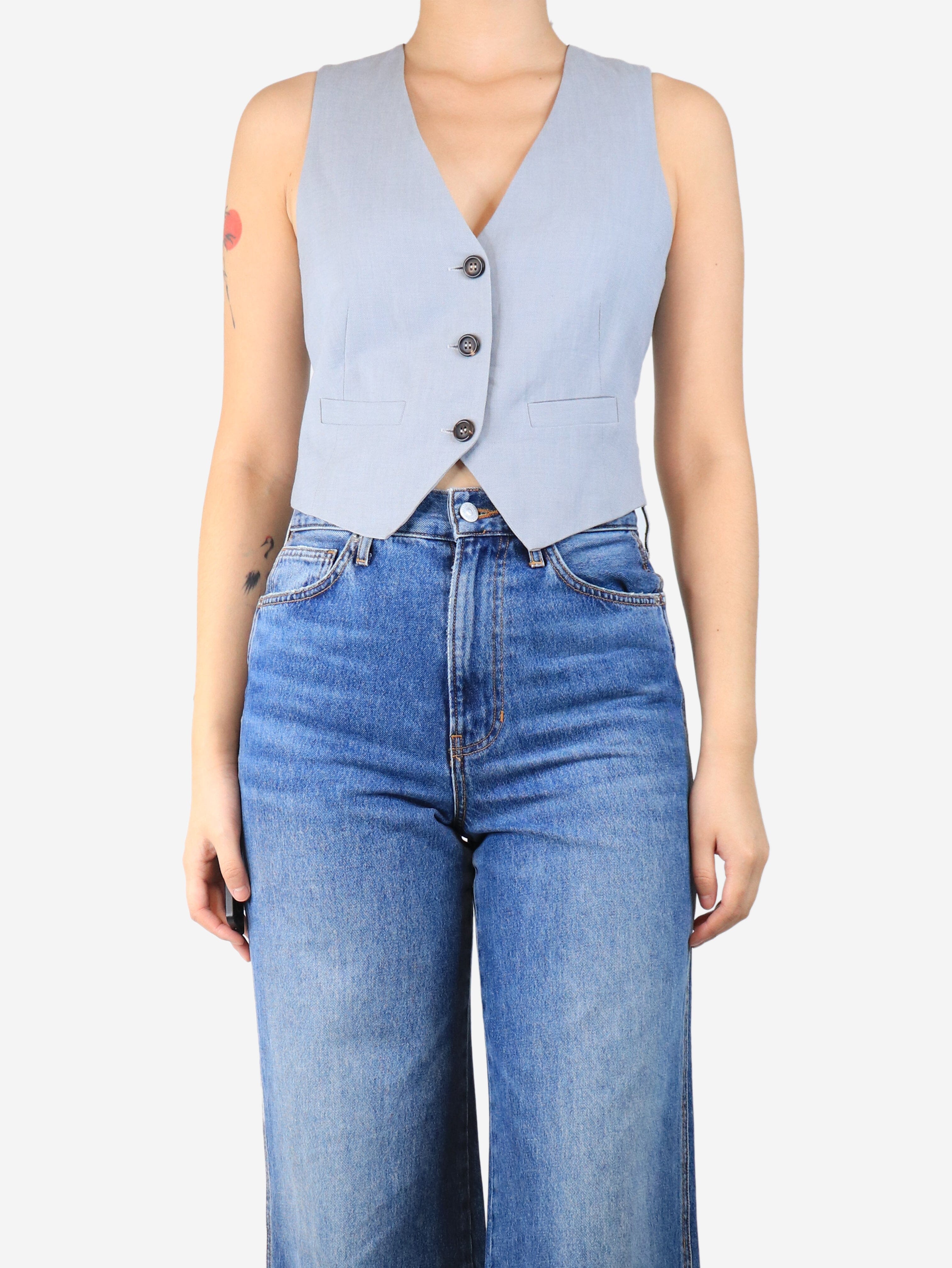 Grey fitted waistcoat - size UK 8 Tops Brunello Cucinelli 