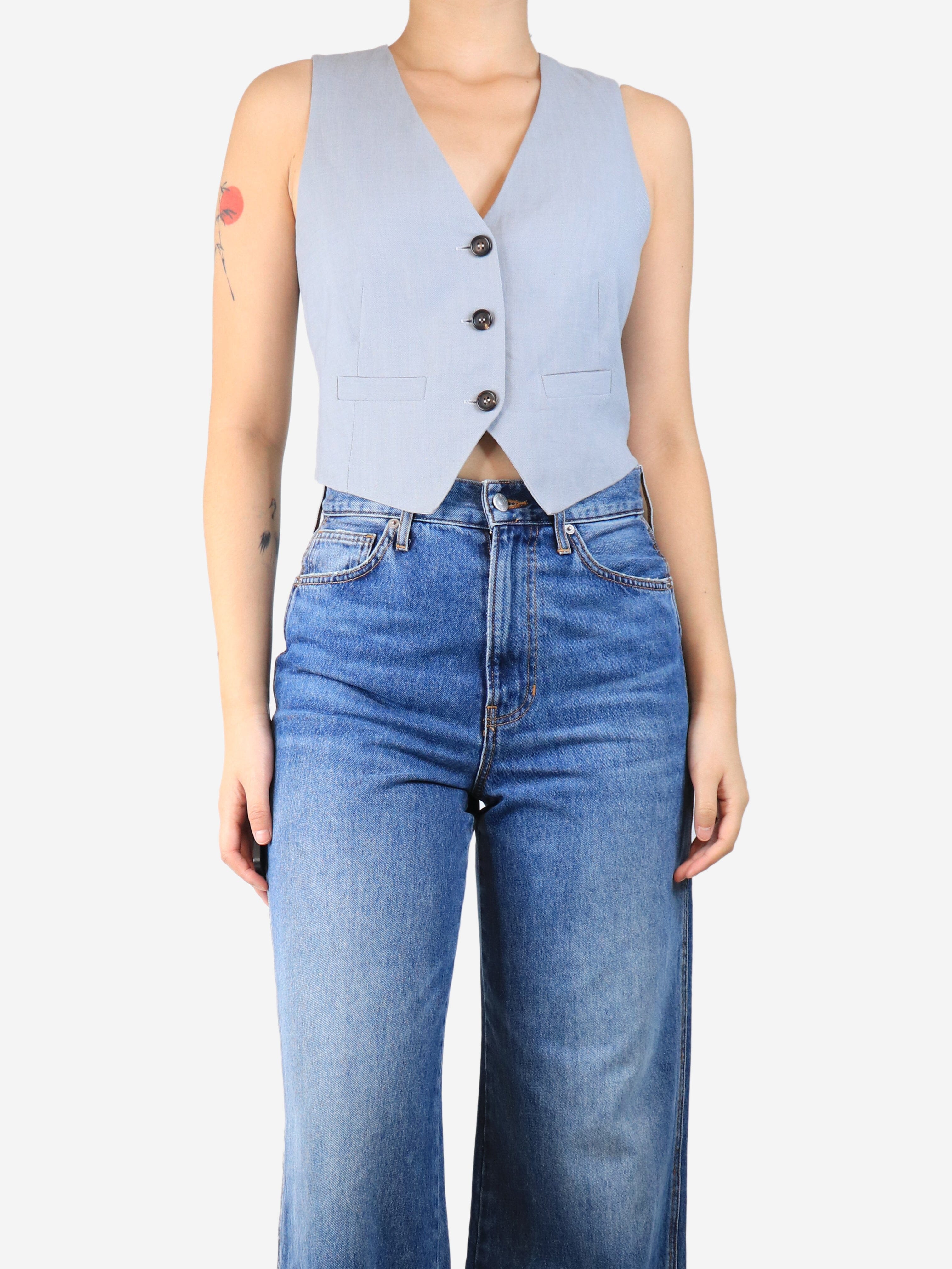 Grey fitted waistcoat - size UK 8 Tops Brunello Cucinelli 