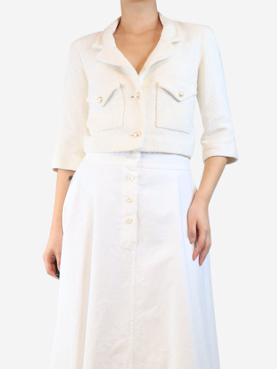 Ivory cropped boucle jacket - size UK 8 Coats & Jackets Chanel 