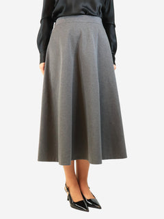 Grey A-line midi skirt - size UK 14 Skirts Brunello Cucinelli 