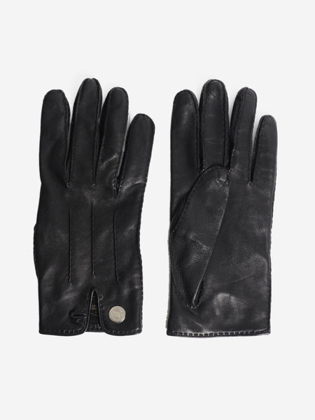 Black leather gloves product image
