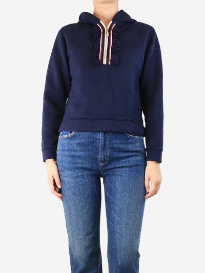 Sandro Navy half zip hoodie - size UK 8 Tops Sandro 