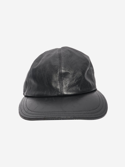 Black leather baseball cap Hats Prada 