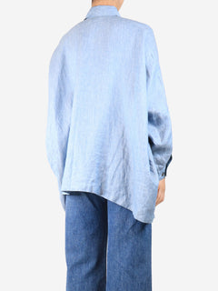 Blue linen shirt - size S Tops Shirin Guild 