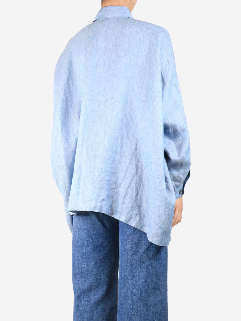 Blue linen shirt - size S Tops Shirin Guild 