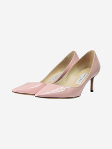 Jimmy Choo Pink pointed toe patent heels - size EU 38.5