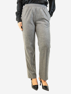 Grey marl elasticated-waist trousers - size UK 10 Trousers Agnona 