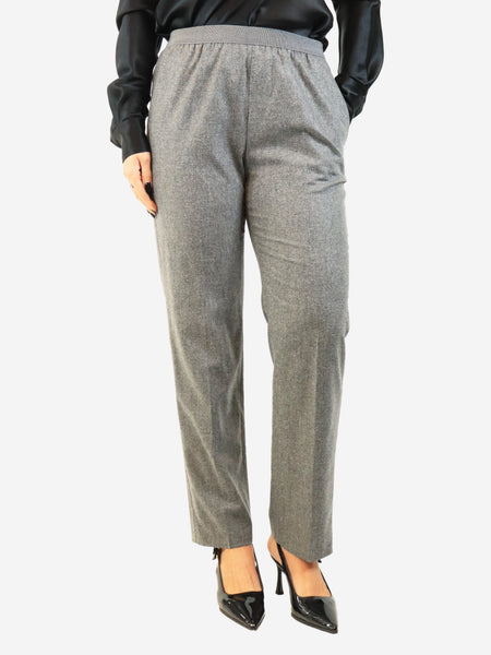 Grey marl elasticated-waist trousers - size UK 10 product image