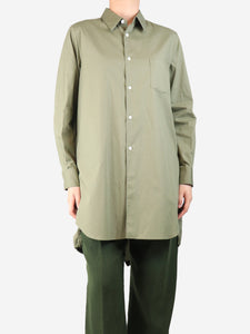 Comme Des Garçons Olive green cotton shirt parka - size M