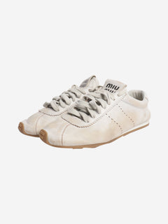 Plume leather sneakers - size EU 38 Trainers Miu Miu 