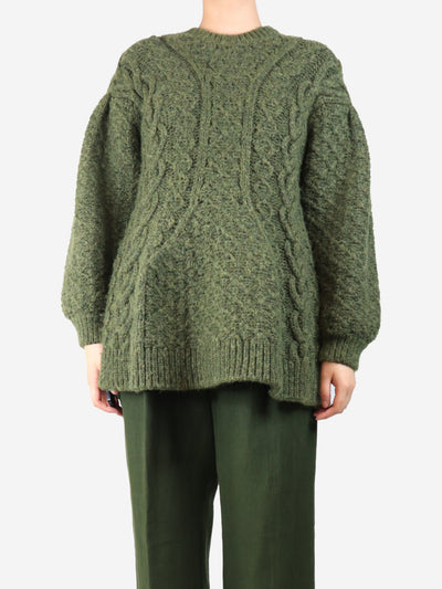 Green chunky oversized cable knit jumper - size S Knitwear Simone Rocha 