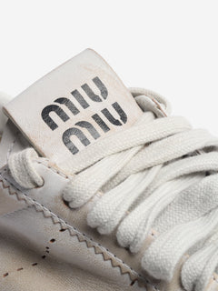 Plume leather sneakers - size EU 38 Trainers Miu Miu 