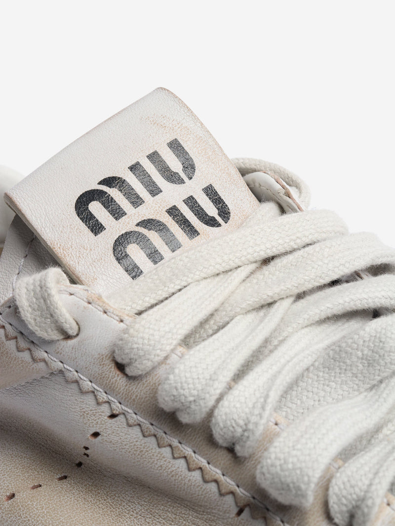 Plume leather sneakers - size EU 38 Trainers Miu Miu 