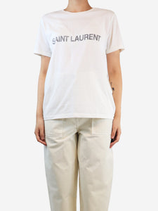 Saint Laurent White reverse logo T-shirt - size XL