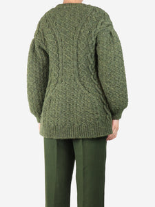 Simone Rocha Green chunky oversized cable knit jumper - size S