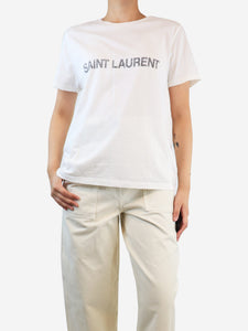 Saint Laurent White reverse logo T-shirt - size XL
