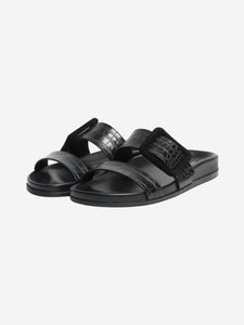 Manolo Blahnik Black Mayfu leather slides - size EU 37.5