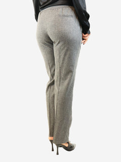 Grey marl elasticated-waist trousers - size UK 10 Trousers Agnona 