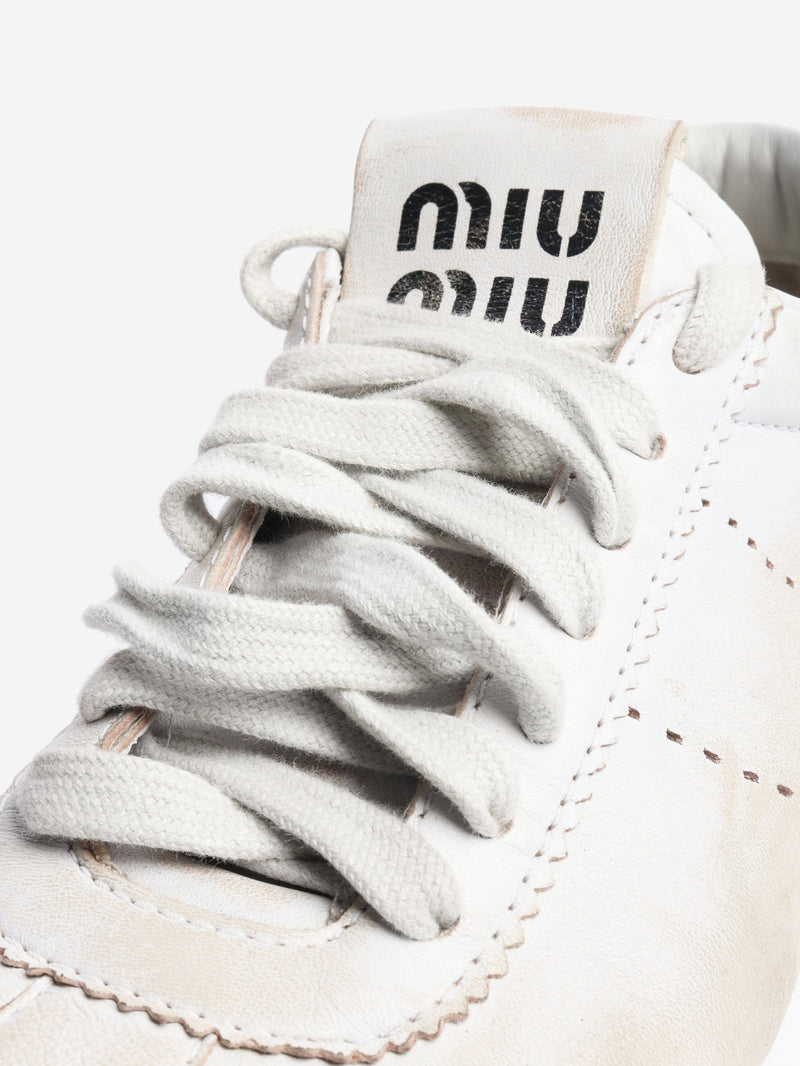 Plume leather sneakers - size EU 38 Trainers Miu Miu 