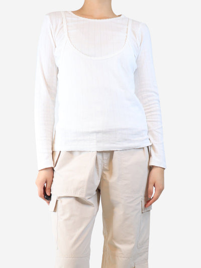 White long-sleeved top and vest set - size L Sets LESET 