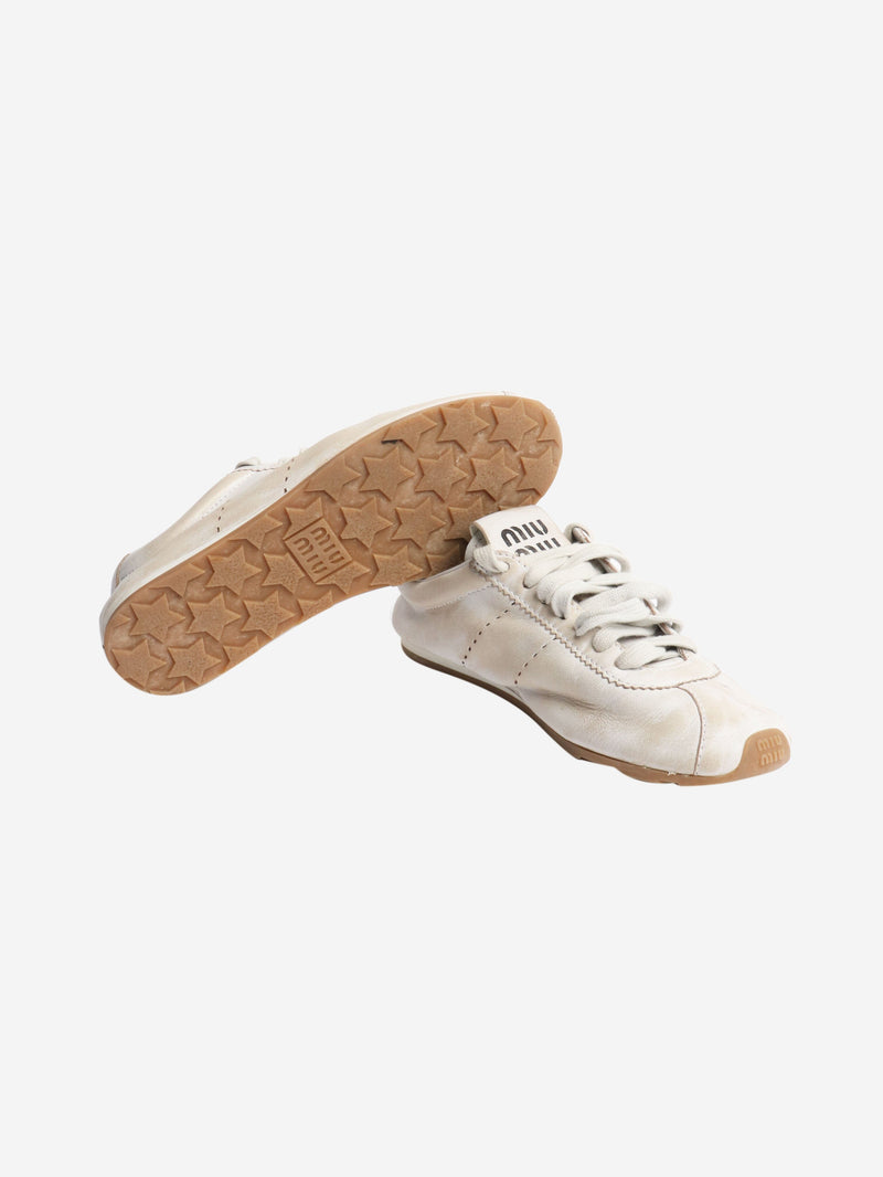 Plume leather sneakers - size EU 38 Trainers Miu Miu 
