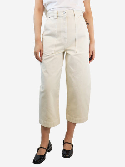 Hewey cream denim wide leg jeans - size UK 10 Trousers Khaite 