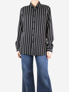 Saint Laurent Black striped silk shirt - size UK 10
