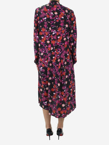 Isabel Marant Multi padded shoulder floral midi dress - size UK 8