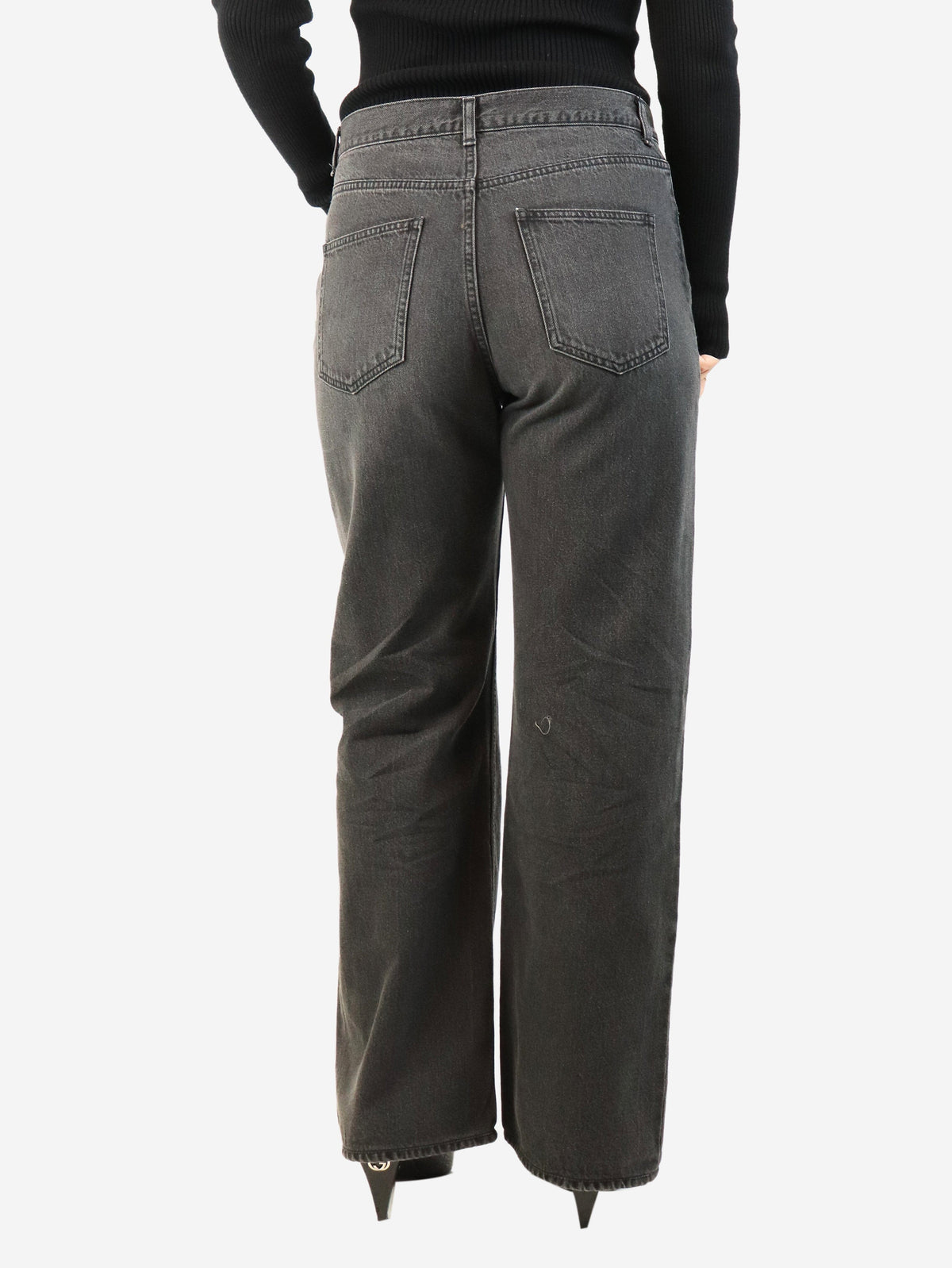 The Row Washed black wide-leg jeans - size UK 8 Denim The Row 
