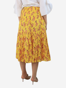Ulla Johnson Yellow floral maxi skirt - size UK 8
